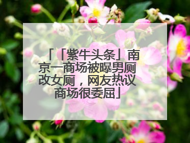 「紫牛头条」南京一商场被曝男厕改女厕，网友热议商场很委屈