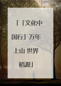 「文化中国行」万年上山 世界稻源
