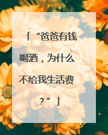 “爸爸有钱喝酒，为什么不给我生活费？”