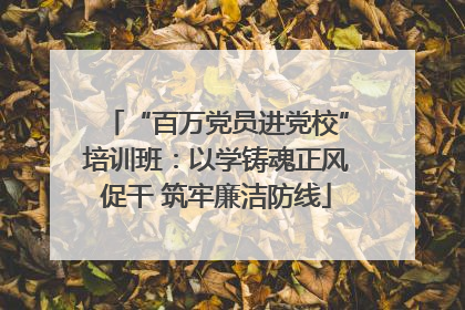 “百万党员进党校”培训班：以学铸魂正风促干 筑牢廉洁防线