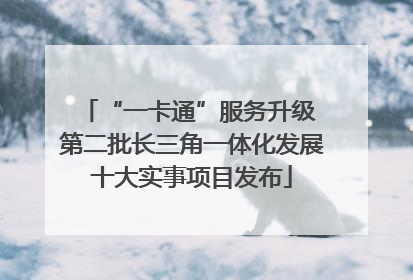 “一卡通”服务升级 第二批长三角一体化发展十大实事项目发布