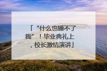 “什么也锤不了我”！毕业典礼上，校长激情演讲