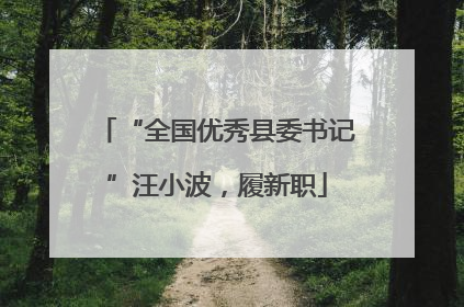 “全国优秀县委书记”汪小波，履新职