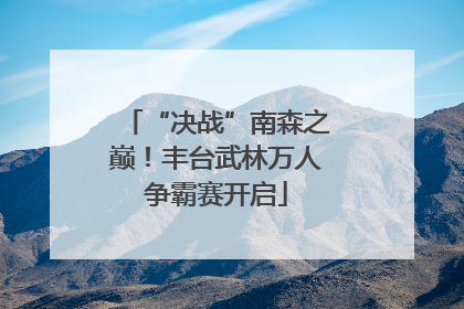 “决战”南森之巅！丰台武林万人争霸赛开启