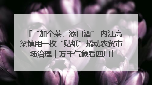 “加个菜、添口酒” 内江高梁镇用一枚“贴纸”撬动农贸市场治理｜万千气象看四川