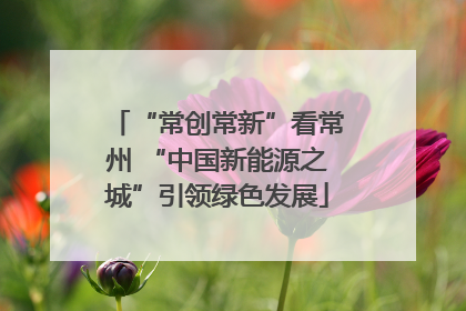 “常创常新”看常州 “中国新能源之城”引领绿色发展