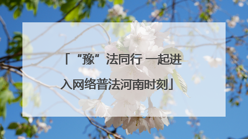 “豫”法同行 一起进入网络普法河南时刻