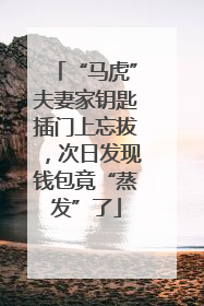“马虎”夫妻家钥匙插门上忘拔，次日发现钱包竟“蒸发”了