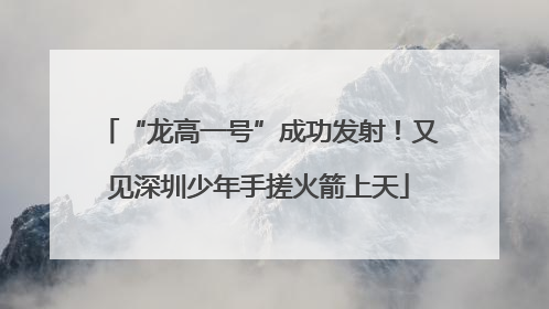 “龙高一号”成功发射！又见深圳少年手搓火箭上天