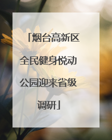 烟台高新区全民健身悦动公园迎来省级调研