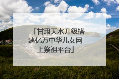 甘肃天水升级搭建亿万中华儿女网上祭祖平台
