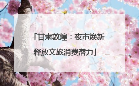 甘肃敦煌：夜市焕新释放文旅消费潜力
