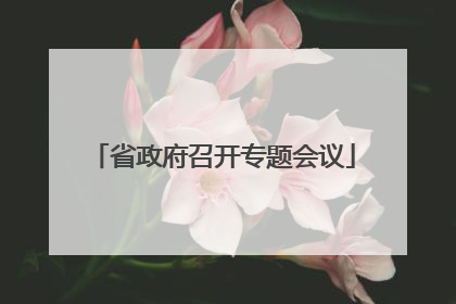 省政府召开专题会议