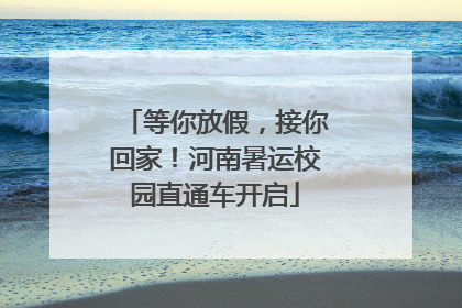 等你放假，接你回家！河南暑运校园直通车开启