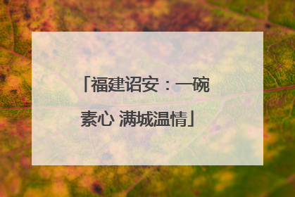 福建诏安：一碗素心 满城温情