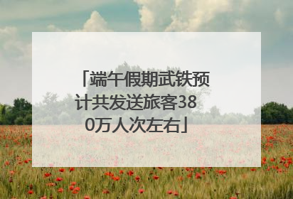 端午假期武铁预计共发送旅客380万人次左右