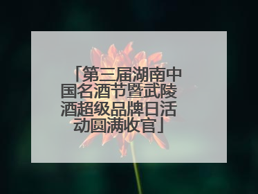 第三届湖南中国名酒节暨武陵酒超级品牌日活动圆满收官
