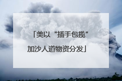 美以“插手包揽”加沙人道物资分发