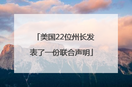 美国22位州长发表了一份联合声明