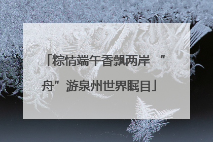 粽情端午香飘两岸 “舟”游泉州世界瞩目