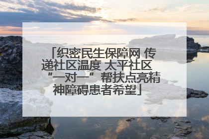 织密民生保障网 传递社区温度 太平社区“一对一”帮扶点亮精神障碍患者希望