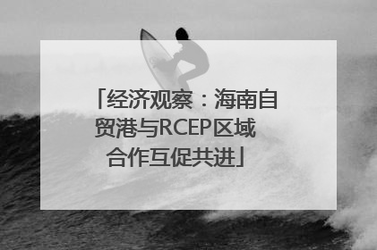 经济观察：海南自贸港与RCEP区域合作互促共进