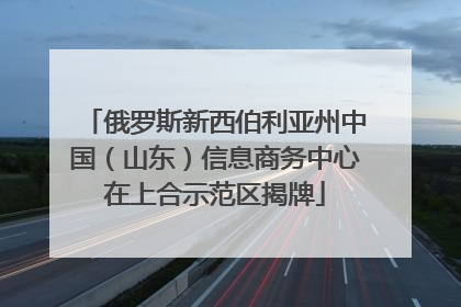 俄罗斯新西伯利亚州中国（山东）信息商务中心在上合示范区揭牌
