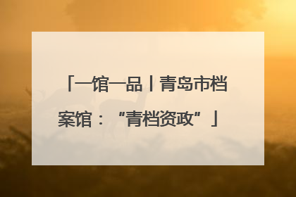 一馆一品丨青岛市档案馆：“青档资政”