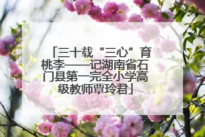 三十载“三心”育桃李——记湖南省石门县第一完全小学高级教师覃玲君