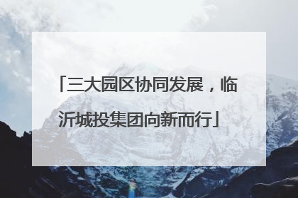 三大园区协同发展，临沂城投集团向新而行