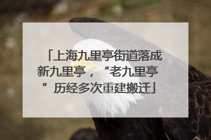 上海九里亭街道落成新九里亭，“老九里亭”历经多次重建搬迁