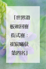 世界滑板巡回赛街式赛：崔宸曦获第四名