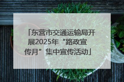 东营市交通运输局开展2025年“路政宣传月”集中宣传活动