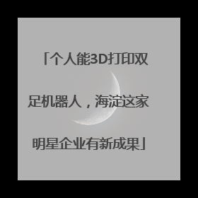 个人能3D打印双足机器人，海淀这家明星企业有新成果