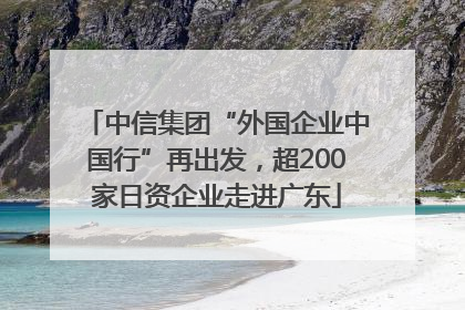 中信集团“外国企业中国行”再出发，超200家日资企业走进广东