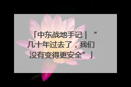 中东战地手记｜“几十年过去了，我们没有变得更安全”