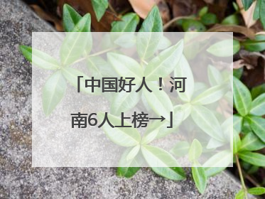 中国好人！河南6人上榜→
