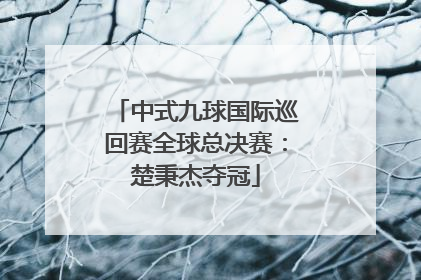 中式九球国际巡回赛全球总决赛：楚秉杰夺冠