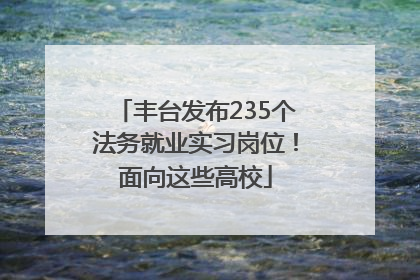 丰台发布235个法务就业实习岗位！面向这些高校