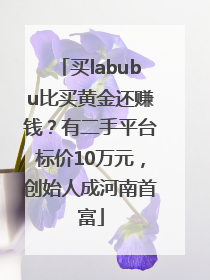 买labubu比买黄金还赚钱？有二手平台标价10万元，创始人成河南首富