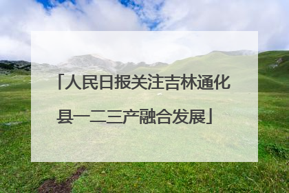 人民日报关注吉林通化县一二三产融合发展