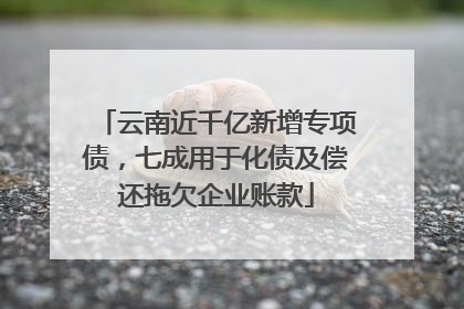 云南近千亿新增专项债，七成用于化债及偿还拖欠企业账款