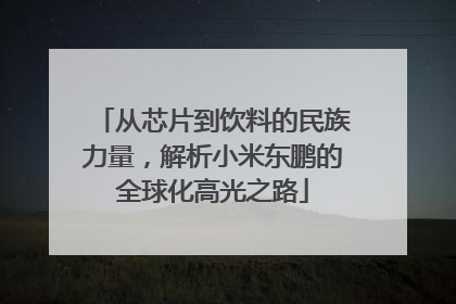 从芯片到饮料的民族力量，解析小米东鹏的全球化高光之路