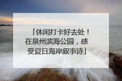 休闲打卡好去处！在泉州滨海公园，感受夏日海岸叙事诗