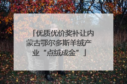 优质优价奖补让内蒙古鄂尔多斯羊绒产业“点绒成金”
