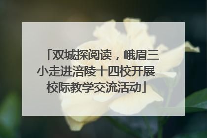 双城探阅读，峨眉三小走进涪陵十四校开展校际教学交流活动