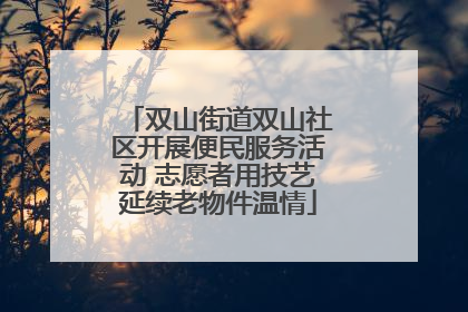 双山街道双山社区开展便民服务活动 志愿者用技艺延续老物件温情