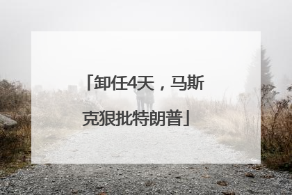 卸任4天，马斯克狠批特朗普