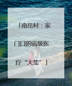 南岳村：家门口的省级医疗“大集”