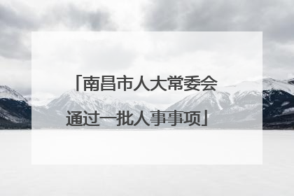 南昌市人大常委会通过一批人事事项